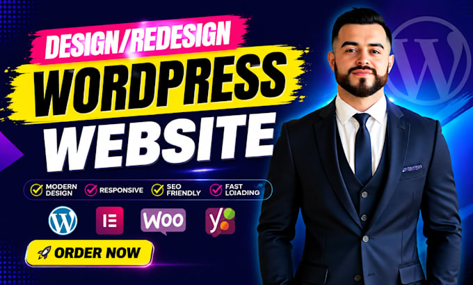 build wordpress website development, business website or wordpress blog website