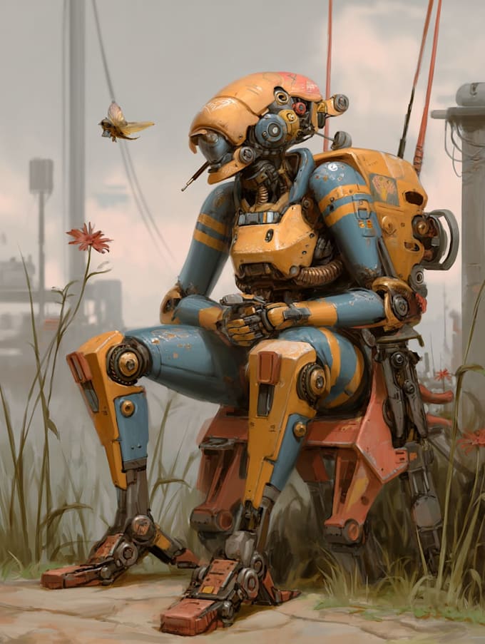 Design sci fi mecha and robot concept art by Icaelasburyk | Fiverr