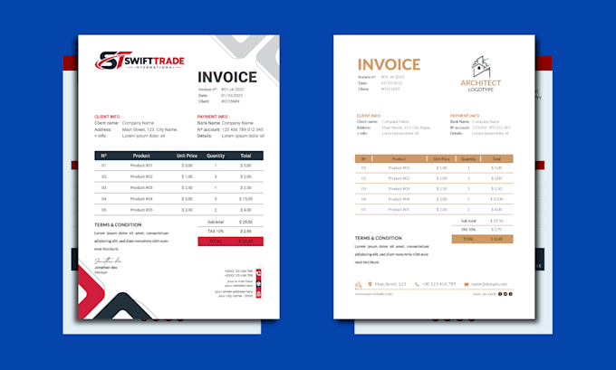 design professional editable invoice, purchase order, and fillable PDF