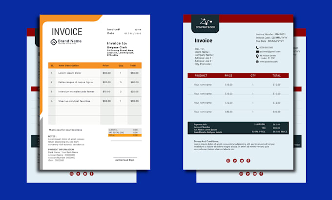 design professional editable invoice, purchase order, and fillable PDF