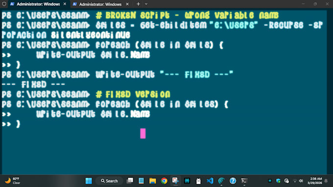 write or fix your python or powershell scripts