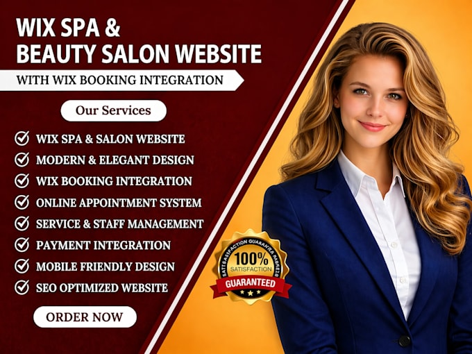 create a wix spa or beauty salon website with wix booking integration