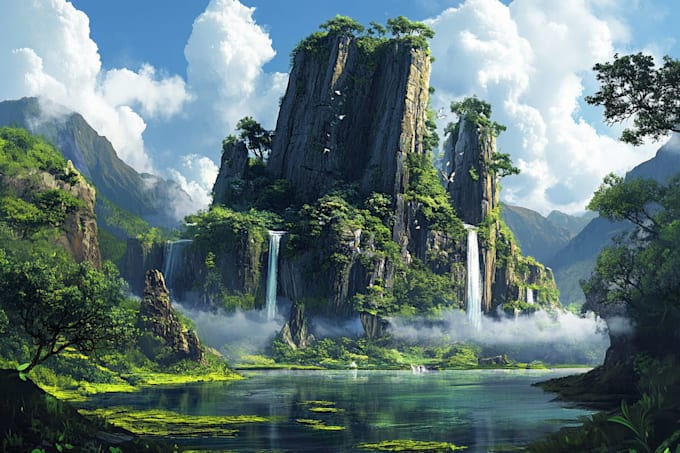 do fantasy background and landscape