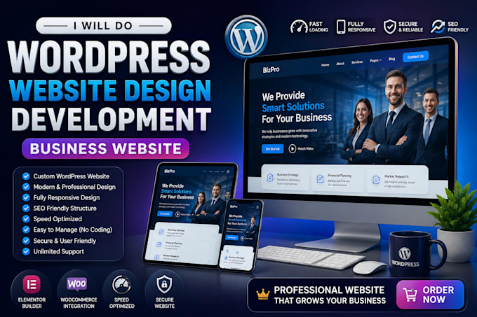 do wordpress website design, wordpress website development, business website