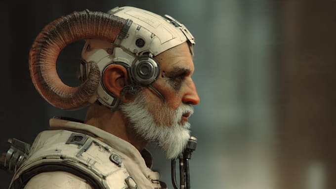 create fantasy, sci fi, character with hyperrealistic style