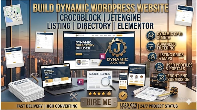 build dynamic wordpress website crocoblock jetengine listing directory elementor