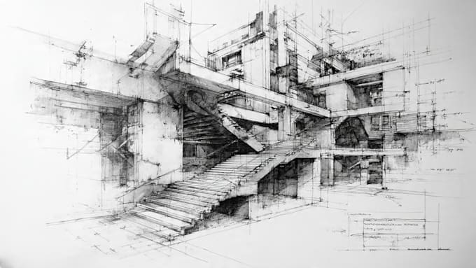 draw a high quality architectural drawing, sketch