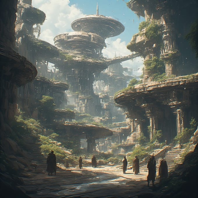 Create stunning fantasy and scifi environment concept art by Iedaakay ...