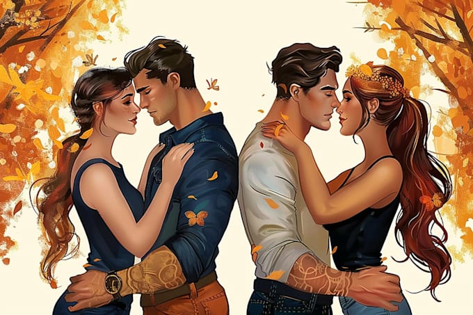 draw cover and romance illustration for novels