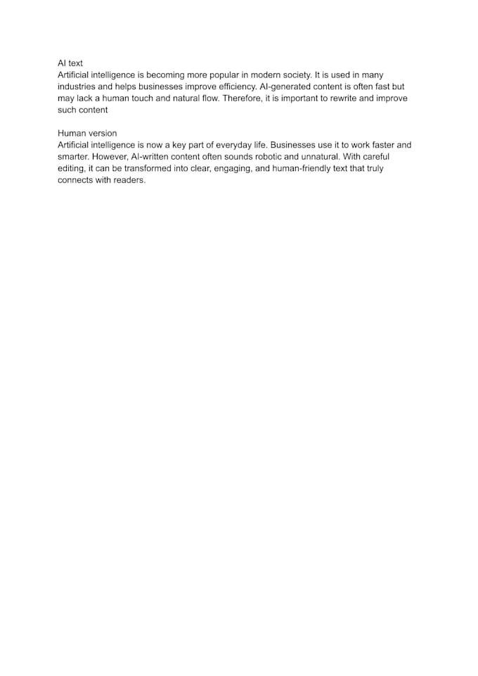 rewrite and humanize ai generated text manually