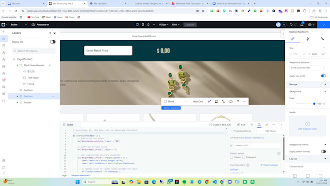 develop custom wix velo code with advanced wix velo script javascript, CSS, HTML