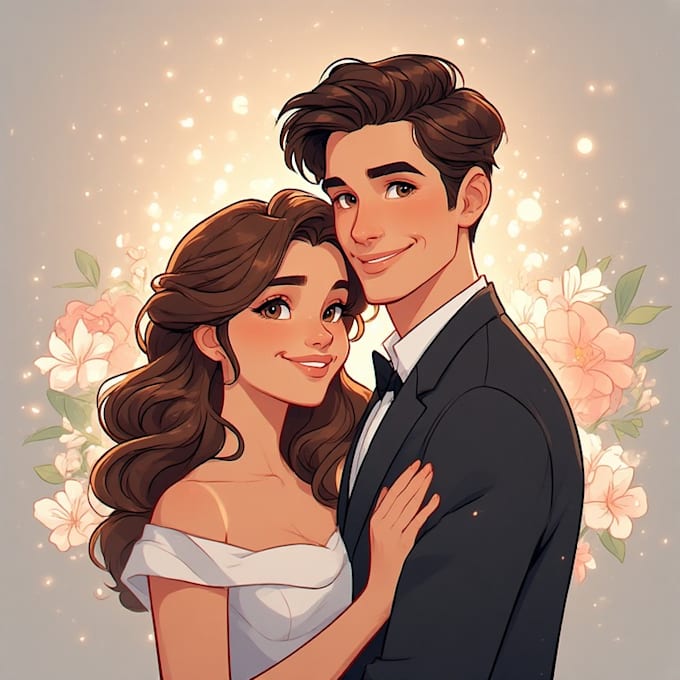 draw couple portrait illustration