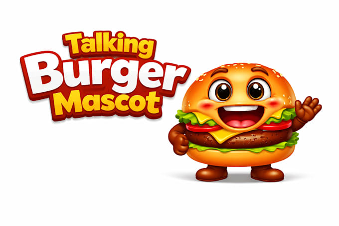 create talking food burger mascot for your brand