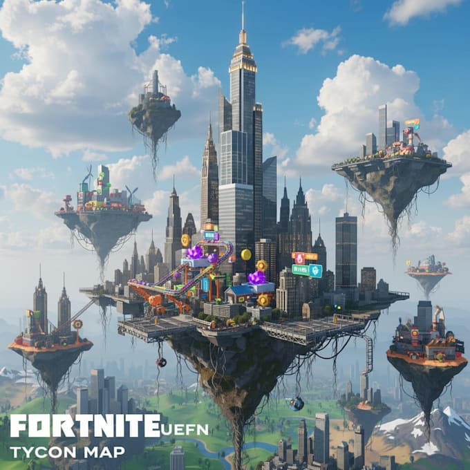 custom fortnite uefn map tycoon map, roblox map