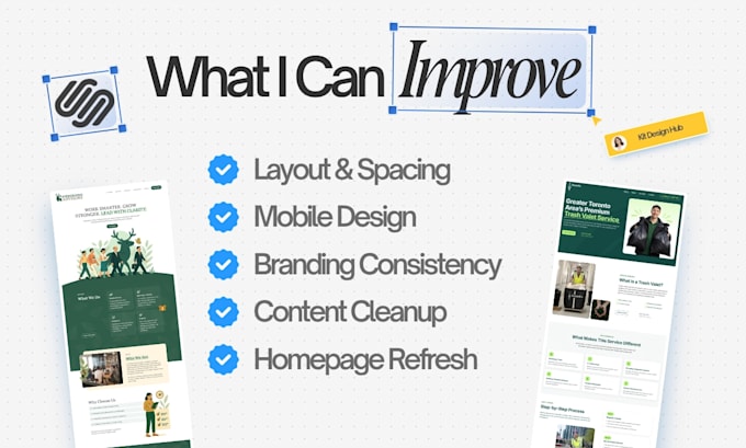 redesign your squarespace website into a modern website