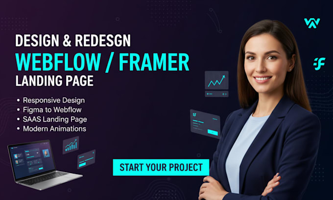 design framer or webflow landing page for saas start figma to webflow bubble io