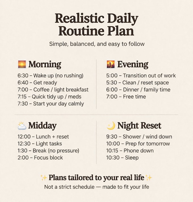 create a personalized routine and life reset plan