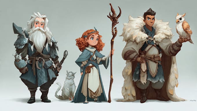 create fantasy concept art, creatures and characters design