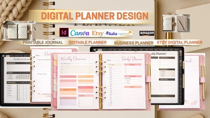 design edit redesign digital journal planner,hyperlink planner,christian journal
