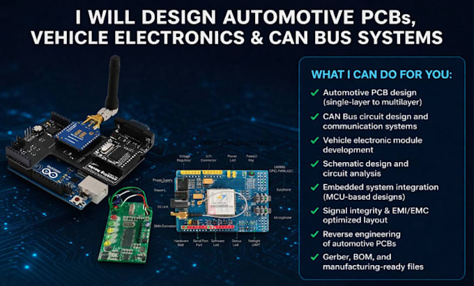 design automotive pcbs, vehicle electronics and can bus system