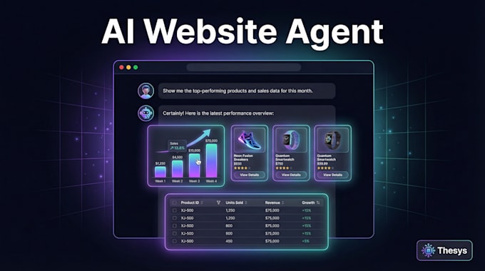 build an ai website agent with interactive UI using thesys