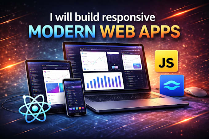 build responsive react js frontend website or web app