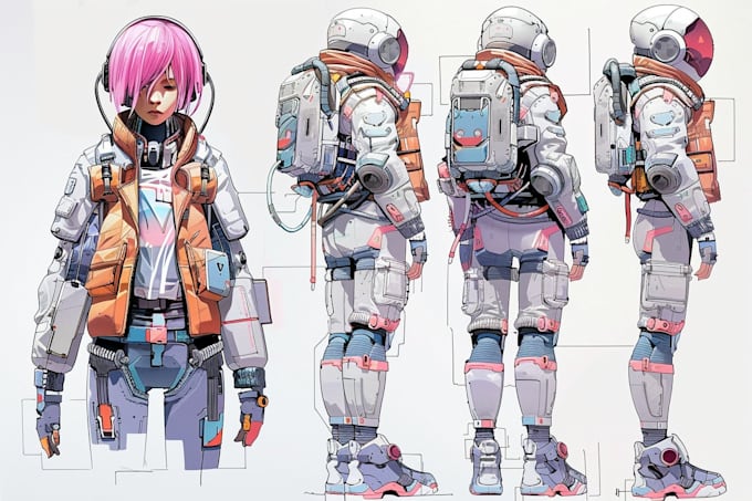 design cyberpunk character, original character design