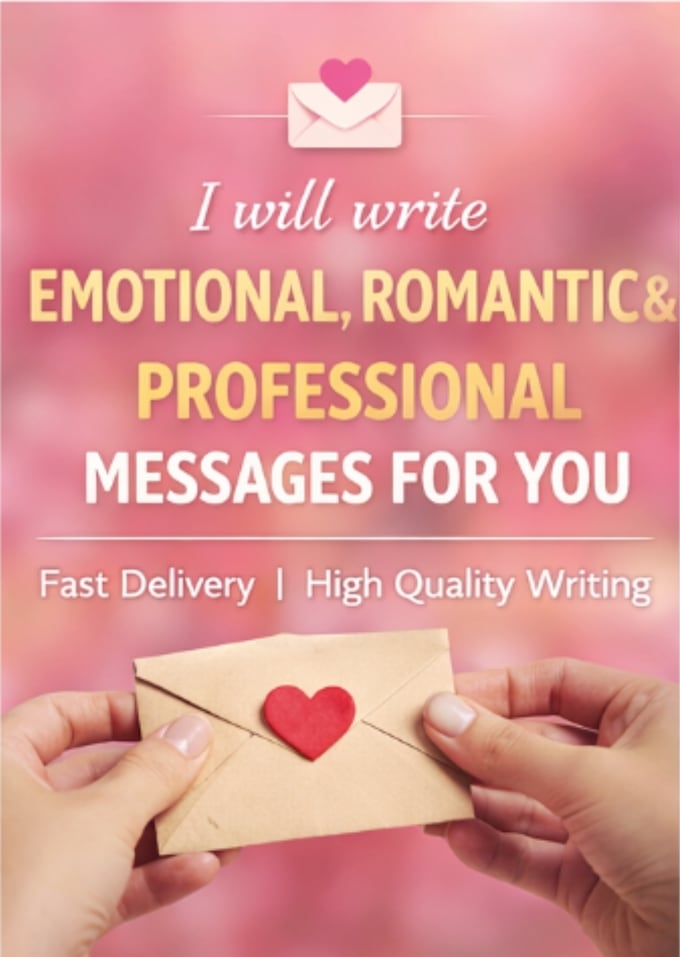 write emotional, romantic or professional messages for you