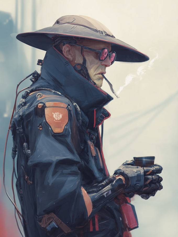 create a unique robot character illustration