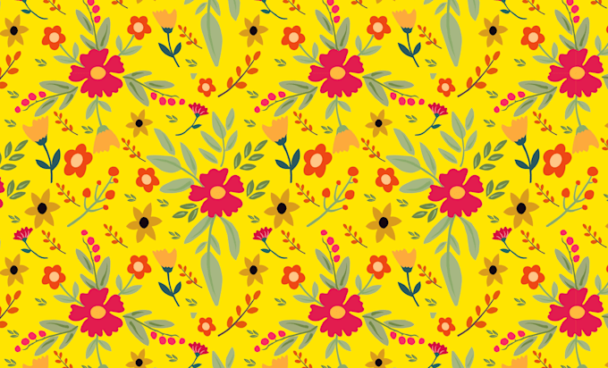 design a unique seamless floral pattern for textile and wallpaper
