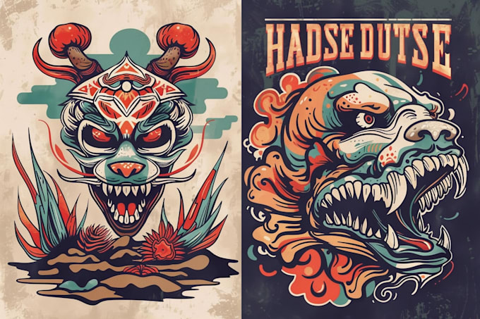 create unique vintage retro tshirt design