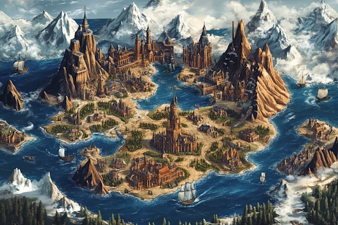 Fanatsy Mapbook Water Do hand drawn fantasy novel book map cartography map by Isabellandova ...