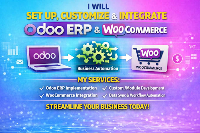 set up, customize, and integrate odoo erp with woocommerce