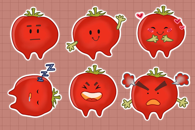 draw sticker design or clip art illustration