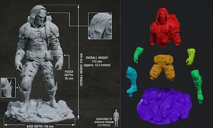 create 3d action figure miniatures for rpg character dnd display and 3d printing