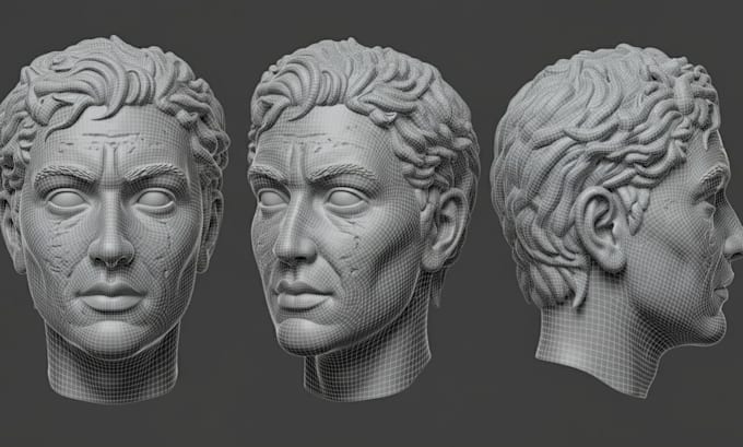 sculpt 3d head, 3d head model, 3d printing, 3d design, stl file, 3d face model