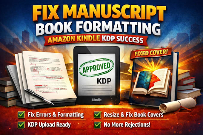 fix manuscript book matting amazon kindle KDP success manuscript errors fix kdp