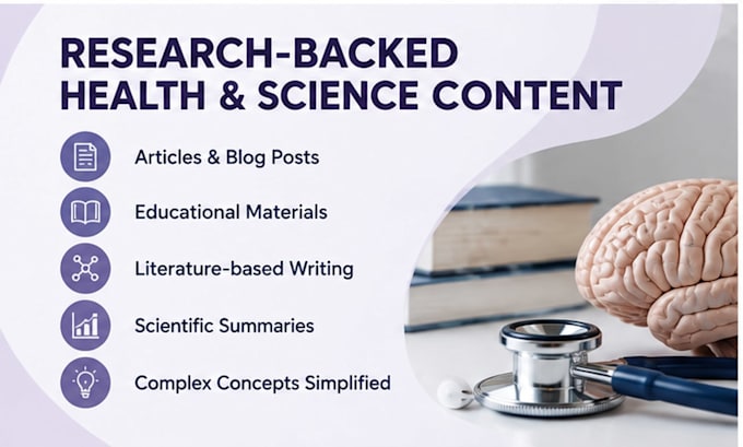 write evidence based biomedical, health, and science content