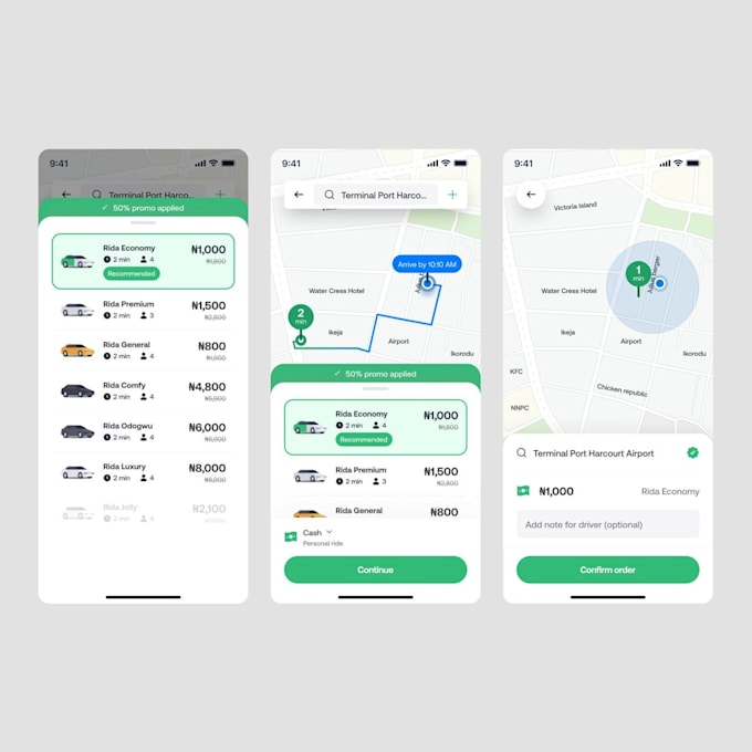 develop transportation management rideshare booking fleet logistic mobile app