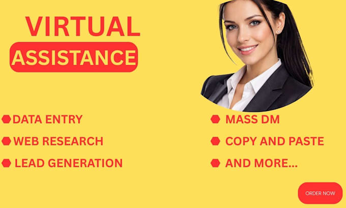 executive virtual assistant admin data entry copy paste mass dm insta reels edit