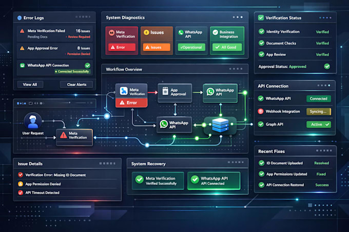 fix meta verification, meta app approval and whatsapp API for business account