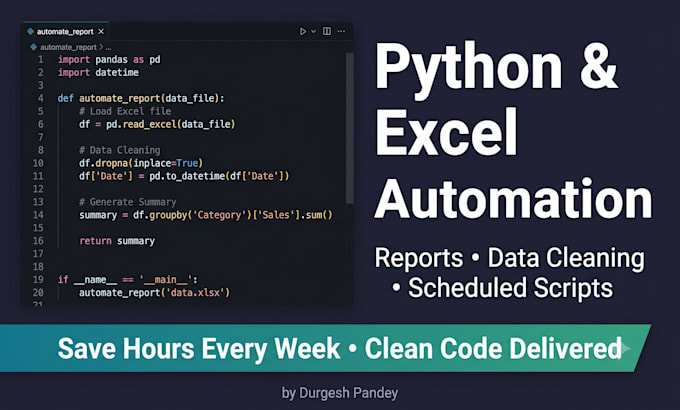 automate repetitive excel tasks and data reports with python