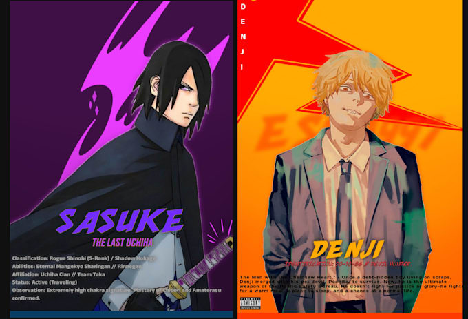 create a anime poster or noir anime art
