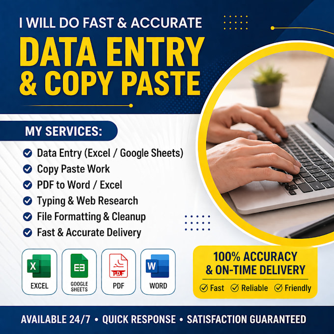do accurate data entry and copy paste work
