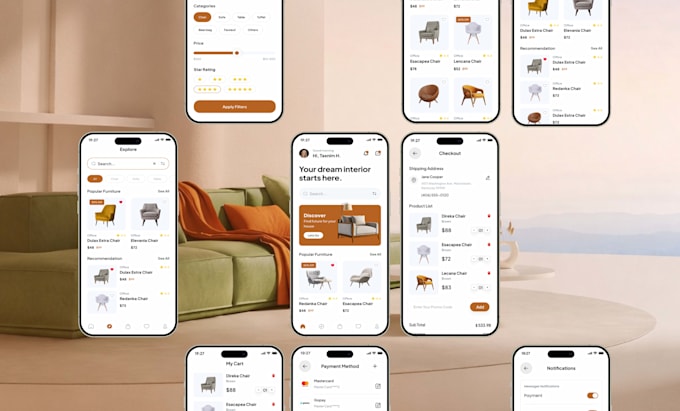 Design modern mobile app ui ux for ios and android in figma by Minhaj_r ...