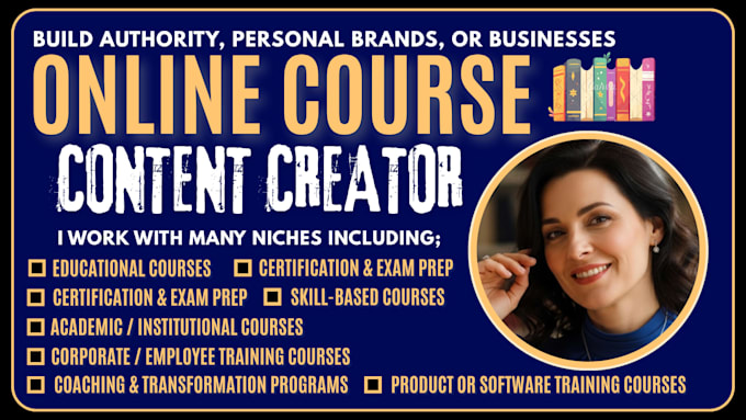 be online course builder, scripts, slides, video materials and website creation
