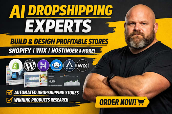 build and design shopify store wix hostinger dropmagic ai dropshipping website