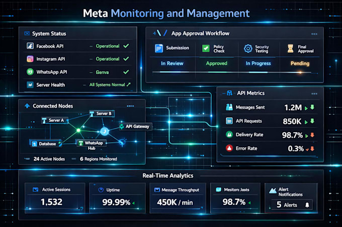 handle meta app approval, meta verification and whatsapp API management