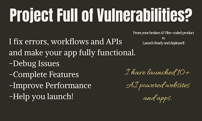 debug your broken mvp saas app, and help launch bubble, lovable, replit, base44