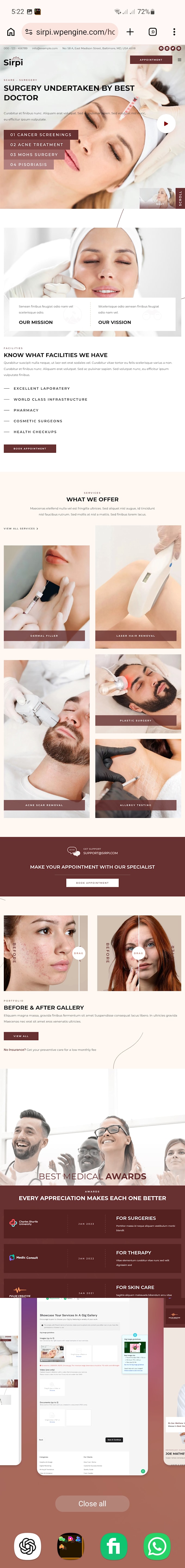 do cosmetic and plastic surgery website design